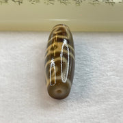 Natural Powerful Tibetan Old Oily Agate Guru Dharma Hat Dzi Bead Heavenly Master (Tian Zhu) 莲师法帽天珠 16.28g 48.4 by 14.7mm - Huangs Jadeite and Jewelry Pte Ltd