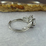 Cubic Zirconia in PT950 Plated S925 Sliver Ring (Adjustable Size) 3.21g 7.4 by 5.3mm - Huangs Jadeite and Jewelry Pte Ltd