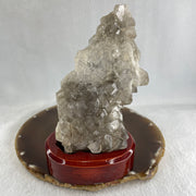 Natural Clear Quartz Rough Irregular Shape Display in Wooden Stand 359.1g 81.0 by 87.0 by 122.0mm - Huangs Jadeite and Jewelry Pte Ltd