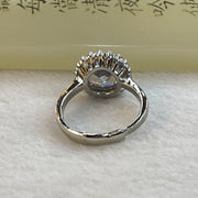 Moissanite with Crystals in Sliver Colour Ring 4.19g 10.0 by 6.0mm - Huangs Jadeite and Jewelry Pte Ltd