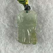 Natural Type A Semi-Icy Green with Brownish Jadeite Pixiu with Ruyi Charm | Wealth Beast & Wish Fulfillment Talisman (4.39g | 21.4 x 12.5 x 7.9mm) - Huangs Jadeite and Jewelry Pte Ltd