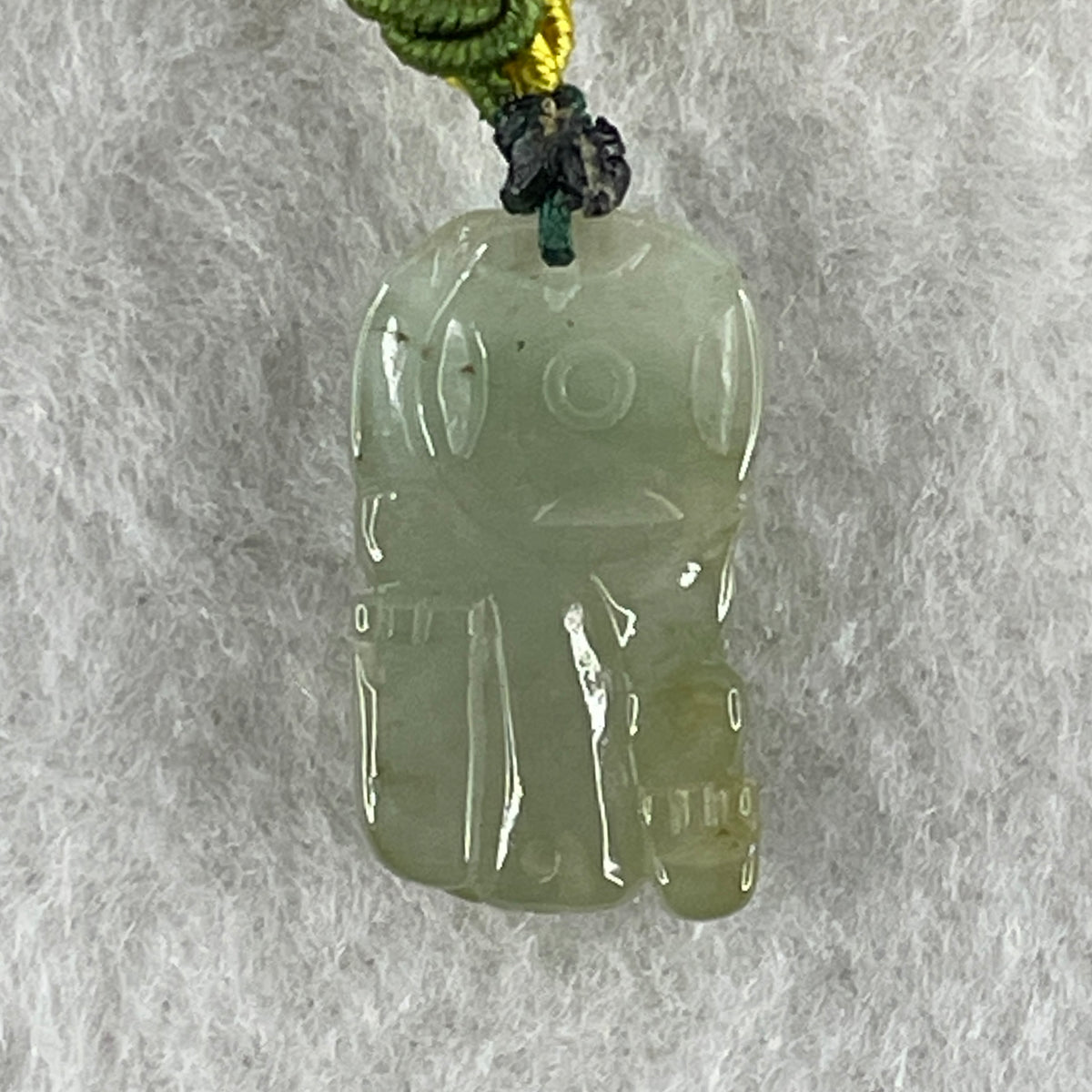 Natural Type A Semi-Icy Green with Brownish Jadeite Pixiu with Ruyi Charm | Wealth Beast & Wish Fulfillment Talisman (4.39g | 21.4 x 12.5 x 7.9mm) - Huangs Jadeite and Jewelry Pte Ltd