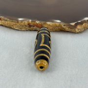 Natural Powerful Tibetan Old Oily Agate 2 Eyes Dzi Bead Heavenly Master (Tian Zhu) 二眼天诛 13.93g 54.8 by 12.9mm - Huangs Jadeite and Jewelry Pte Ltd