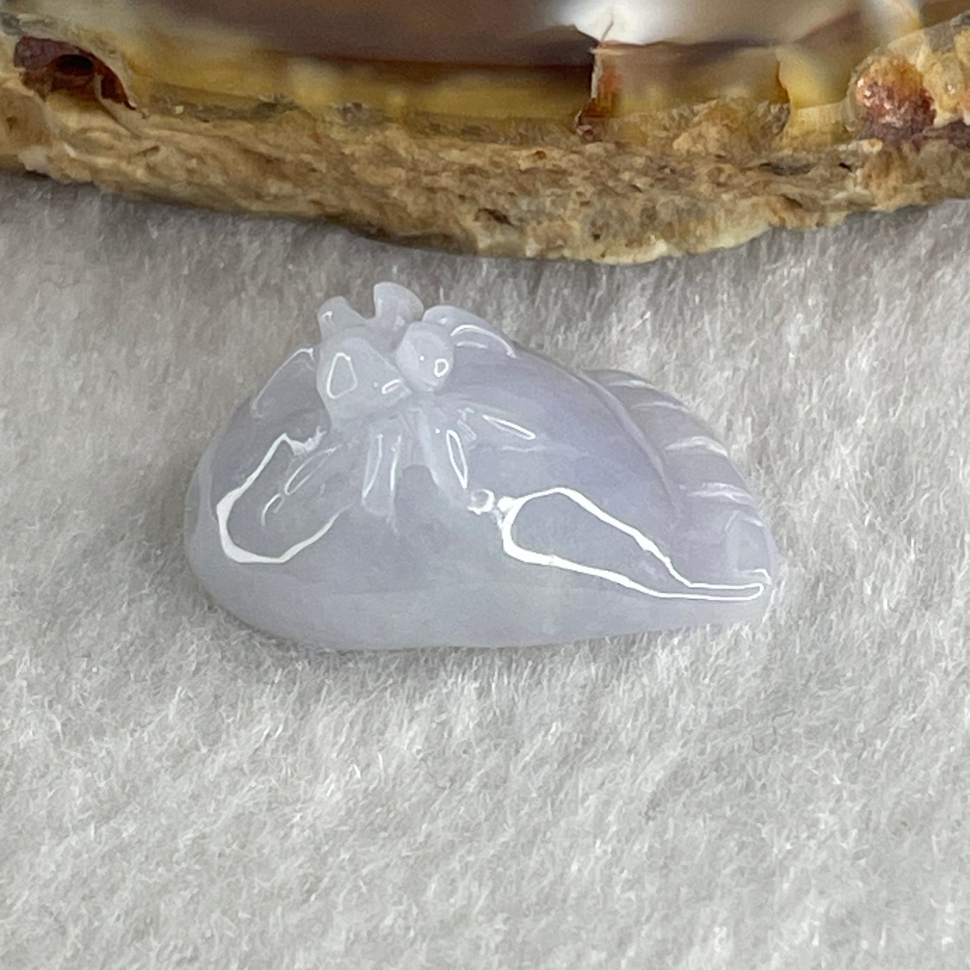 Natural Type A Lavender Jadeite Spider on Foot Charm Pendant 3.02g 18.4 by 12.5 by 8.9mm - Huangs Jadeite and Jewelry Pte Ltd