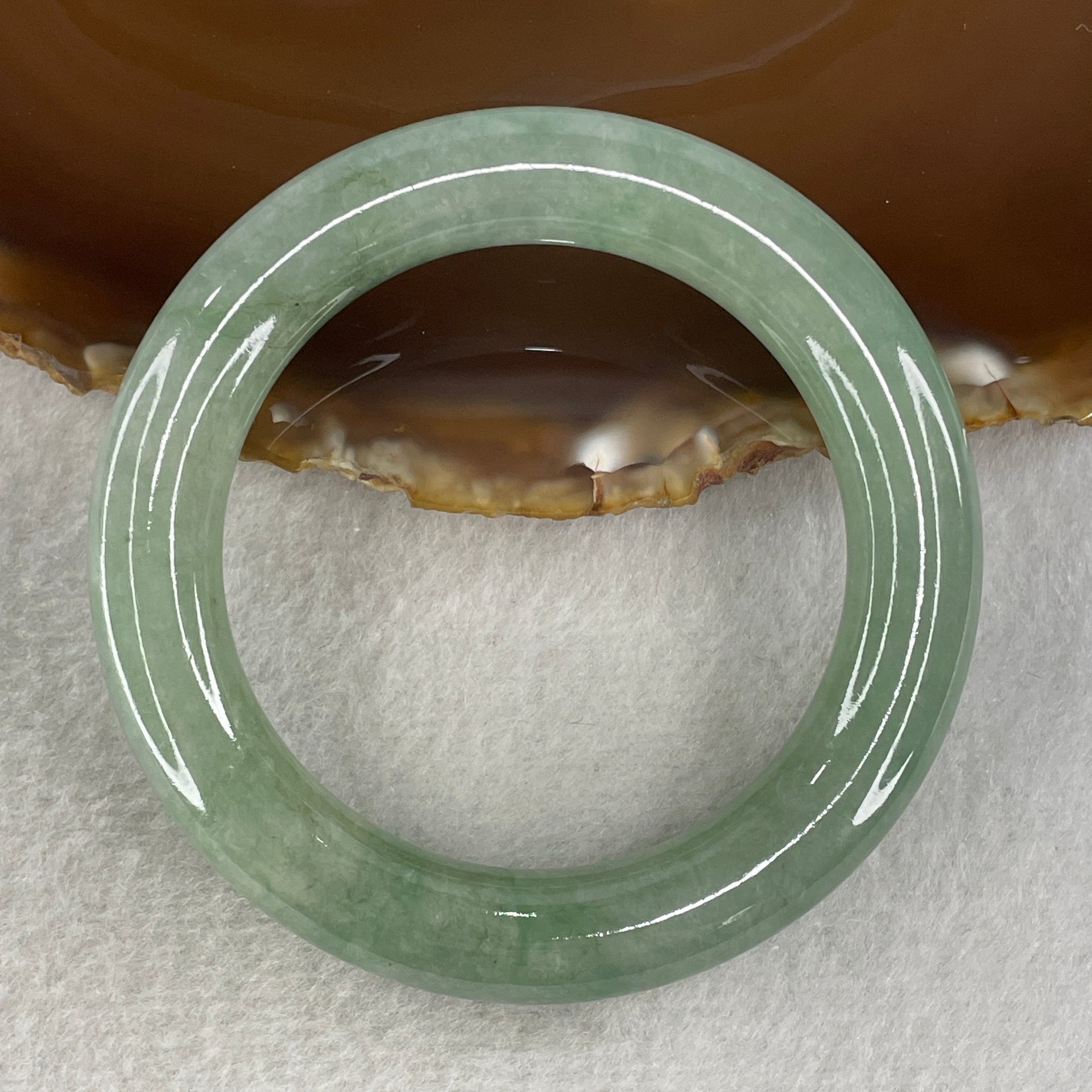 Certified Type A Full Green Jadeite Bangle Internal Diameter 50.2mm 57.85g 11.0 by 10.8mm (Very Slight External Lines) - Huangs Jadeite and Jewelry Pte Ltd