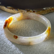 Natural Pink Flower Agate Set Bangle 104.16g Inner Diameter 56.0mm 10.8 by 5.2mm (Very Very Slight External Rough) - Huangs Jadeite and Jewelry Pte Ltd