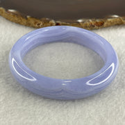 Natural Blue Lace Agate Bangle 47.87g Internal Diameter 57.2mm 13.2 by 8.4mm (Perfect) - Huangs Jadeite and Jewelry Pte Ltd