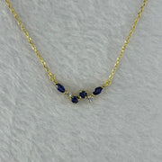 Natural Sapphires in 925 Silver Gold Color Necklace (Adjustable Size) 2.60g Each stone approx 4.8 by 2.7 by 2.4mm - Huangs Jadeite and Jewelry Pte Ltd