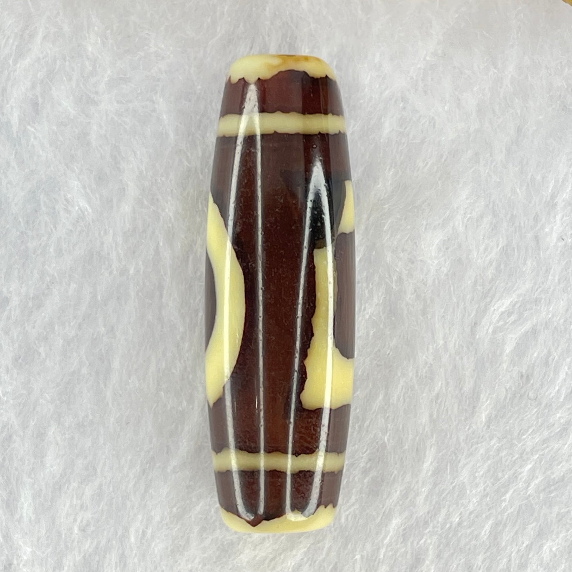 Natural Powerful Tibetan Old Oily Agate Sky Door Serenity 1 Eye Dzi Bead Heavenly Master (Tian Zhu) 一眼天诛 8.49g 37.5 by 12.1mm - Huangs Jadeite and Jewelry Pte Ltd