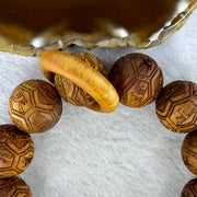 Natural Yabai Prosperity Beads Bracelet for Wealth Attraction and Retention 天然崖柏木天下富贵手链 40.70g 20.4 mm by 12 Beads / Ring 8.2 by 5.2 mm - Huangs Jadeite and Jewelry Pte Ltd