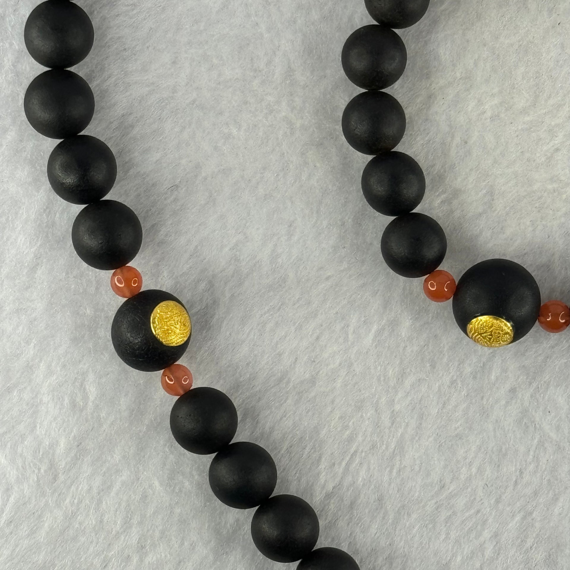 Very Very Good Grade Opaque Natural Dark Matt Black Amber Beads Jewelry Set Total Weight 42.60g Bracelet 16.5cm 10.1mm 17 Beads 13.6mm 1 Bead, Necklace 10.5mm 43 Beads 12.5mm 1 Bead - Huangs Jadeite and Jewelry Pte Ltd