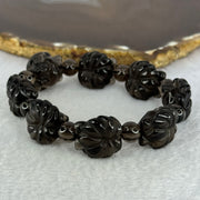 Obsidian 9 Tail Fox 18.2 by 18.0 by 13.3mm 8pcs and 8 Beads 8.3mm Bracelet 40.86g 17cm - Huangs Jadeite and Jewelry Pte Ltd