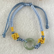 Type A Blueish Green Jadeite Ping An Kou String Bracelet 3.06g 14.9 by 6.8mm - Huangs Jadeite and Jewelry Pte Ltd