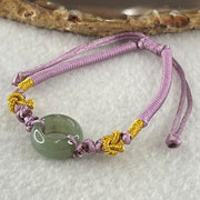 Type A Blueish Green Jadeite Ping An Kou String Bracelet 3.02g 15.0 by 6.6mm - Huangs Jadeite and Jewelry Pte Ltd