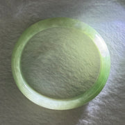 Type A Green Jadeite Oval Bangle 36.75g Internal Diameter 50.2mm 13.4 by 7.2mm (Internal Lines) - Huangs Jadeite and Jewelry Pte Ltd