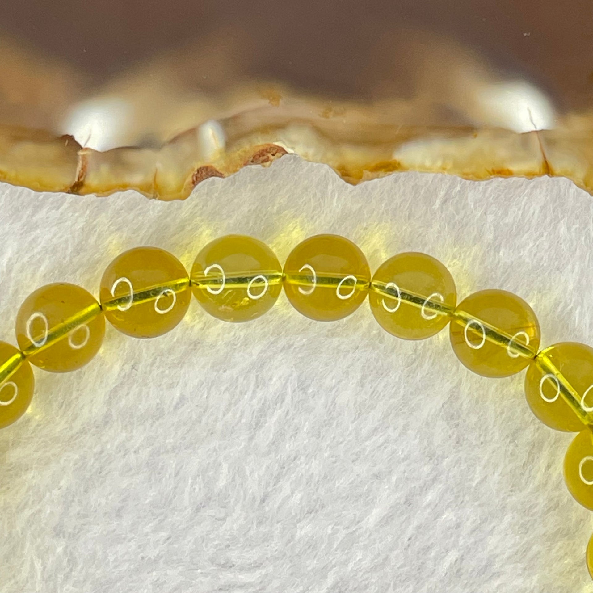 Natural Purple Honey Amber Beads Bracelet 天然紫蜜琥珀手链 4.95g 15cm 7.2mm 25 Beads - Huangs Jadeite and Jewelry Pte Ltd