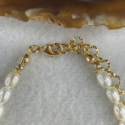 Natural Powerful Tibetan Old Oily Agate Sky Door Serenity 1 Eye Dzi Bead with Faux Pearl Bracelet 7.97g 14-18cm 19.9 by 7.8mm - Huangs Jadeite and Jewelry Pte Ltd