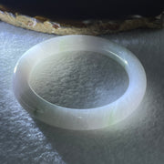 Type A Near White ( Faint Lavender) with Green Piao Hua Jadeite Bangle Internal Diameter 50.8mm 41.02g 9.2 by 9.0mm (Very Very Slight Internal Lines) - Huangs Jadeite and Jewelry Pte Ltd