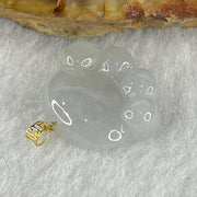 Natural Type A Light Lavender Light Green Jadeite Paw Pendant in 18K Yellow Gold Clasp 2.37g 17.8 by 14.7 by 4.5mm - Huangs Jadeite and Jewelry Pte Ltd