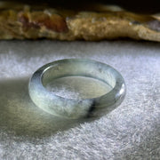 Type A Icy Wuji Grey Black Jadeite Ring 2.63g 5.1 by 3.1mm US8 HK17.5 (Very Slight Fine Internal Lines) - Huangs Jadeite and Jewelry Pte Ltd
