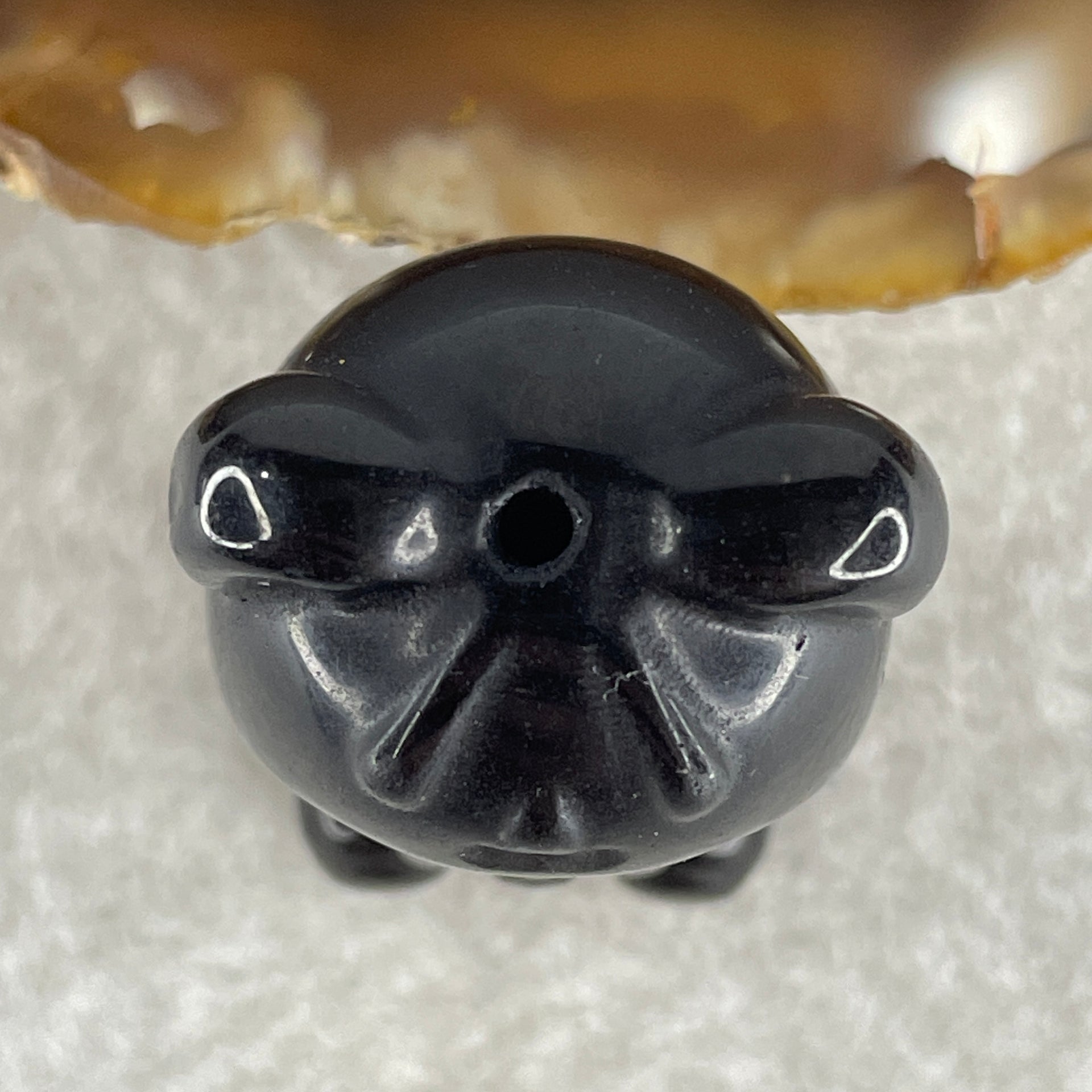 Black Obsidian Labubu Charm Display 15.25g 29.0 by 21.9 by 19.4mm - Huangs Jadeite and Jewelry Pte Ltd
