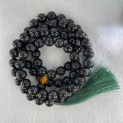 Type A Opaque Wuji Black Jadeite Beads Necklace 138.78g 74cm 10.2mm 76 Beads - Huangs Jadeite and Jewelry Pte Ltd