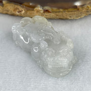 Special Natural Type A Lavender with Yellowish Spot Jadeite Male Pixiu Pendant 22.49g 40.3 by 20.8 by 12.3mm - Huangs Jadeite and Jewelry Pte Ltd