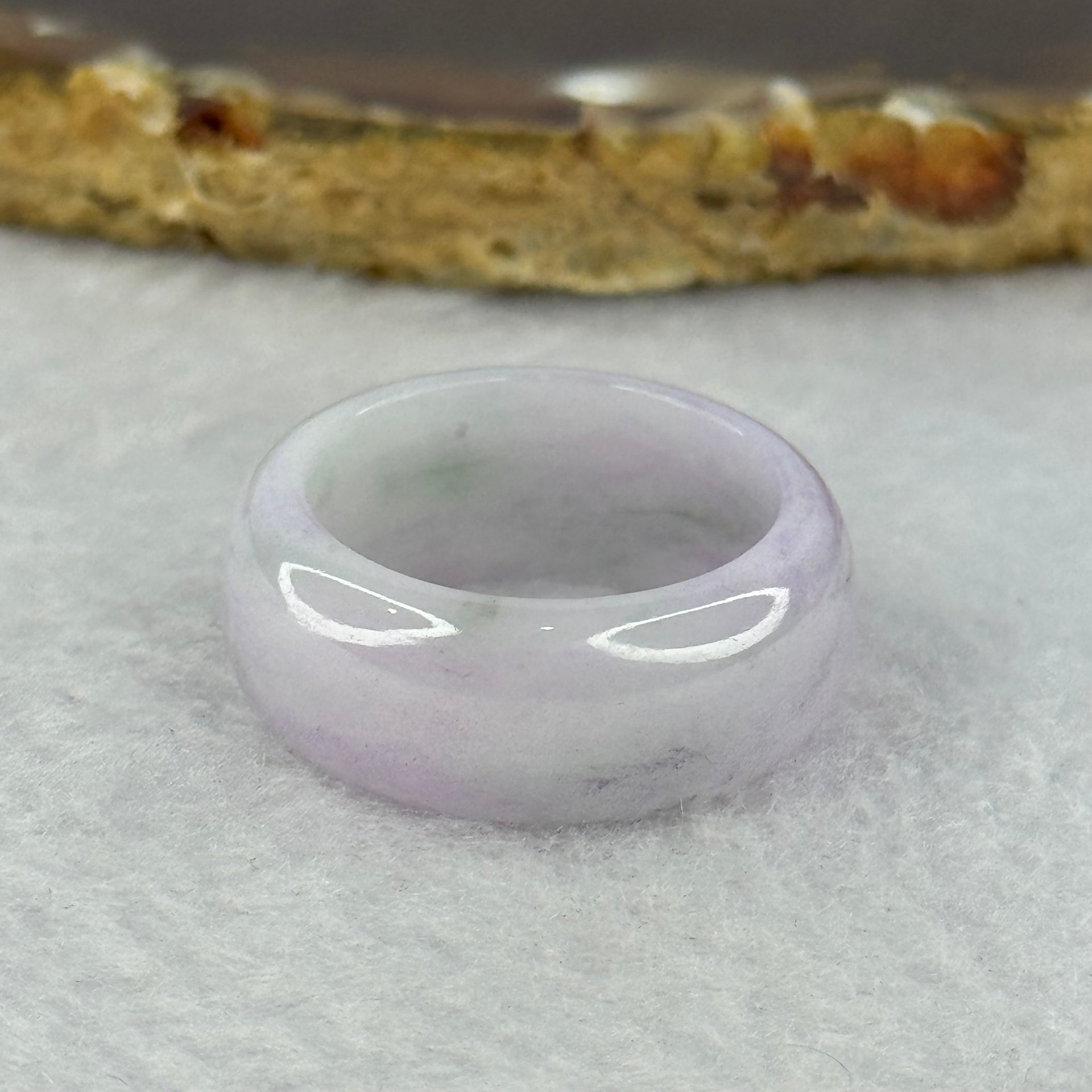 Type A Lavender Jadeite Ring 7.00g 10.2 by 3.6mm US9.5 HK21 - Huangs Jadeite and Jewelry Pte Ltd