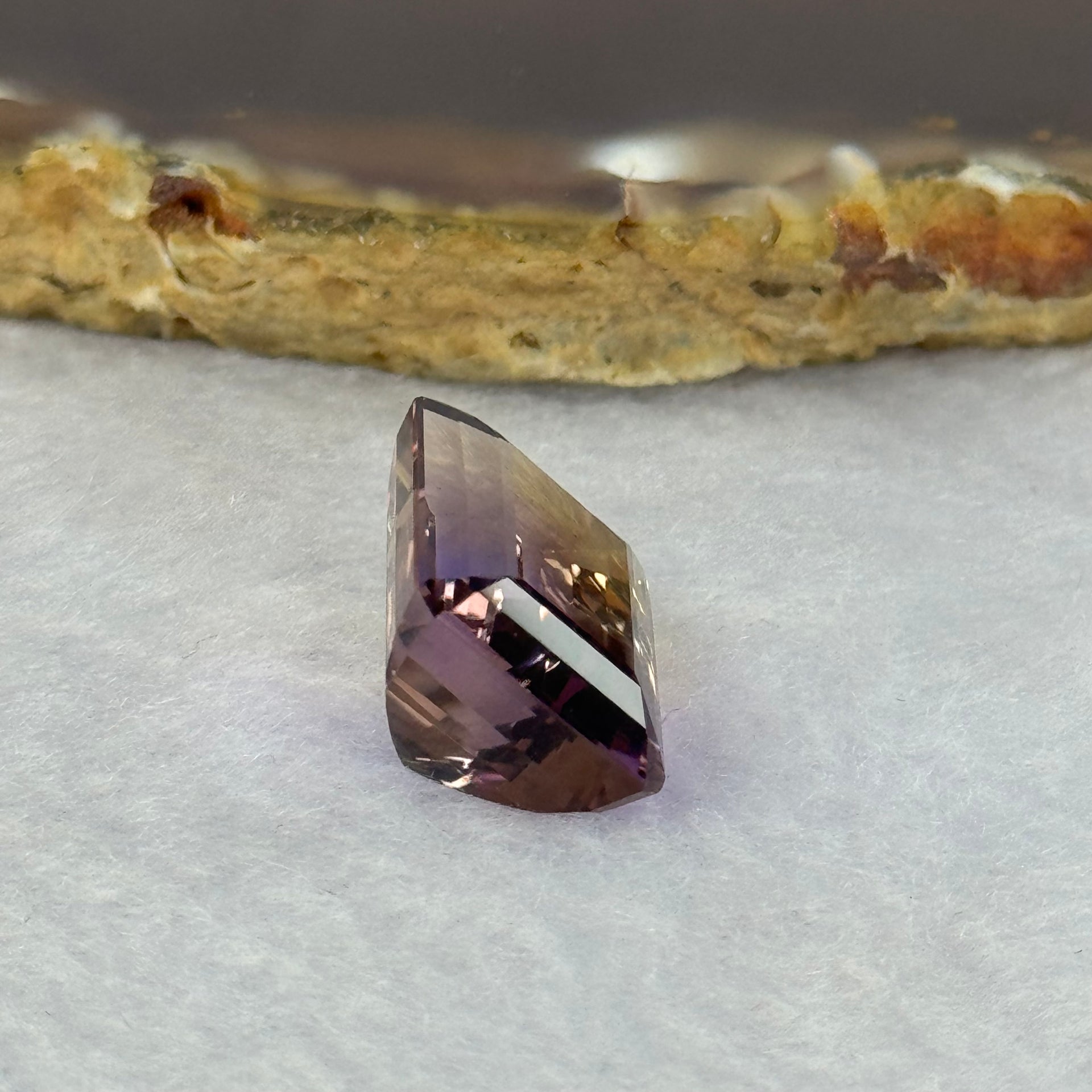 Natural Faceted Ametrine Parallelogram Shape 14.71ct 16.3 by 12.6 by 9.2mm - Huangs Jadeite and Jewelry Pte Ltd