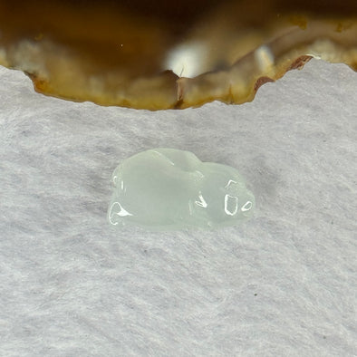 Type A ICY Near White Jadeite Rabbit Charm 1.81g 17.1 by 5.9 by 9.8mm - Huangs Jadeite and Jewelry Pte Ltd