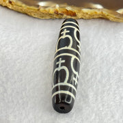 Natural Powerful Tibetan Old Oily Agate Nectar Vessel Dzi Bead Heavenly Master (Tian Zhu) 花蜜容器眼天诛 16.17g 58.3 by 13.4mm - Huangs Jadeite and Jewelry Pte Ltd