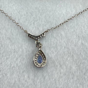 Natural Blue Topaz in S925 Sliver Necklace 2.29g 6.2 by 4.6 by 3.4mm - Huangs Jadeite and Jewelry Pte Ltd