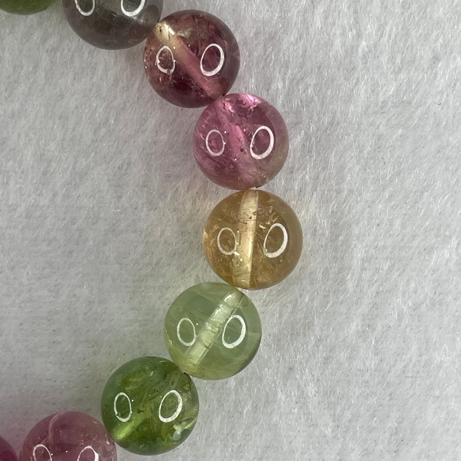 Very Good Natural Tourmaline Crystal Beads Bracelet 32.47g 14cm 10.9mm 17Beads - Huangs Jadeite and Jewelry Pte Ltd