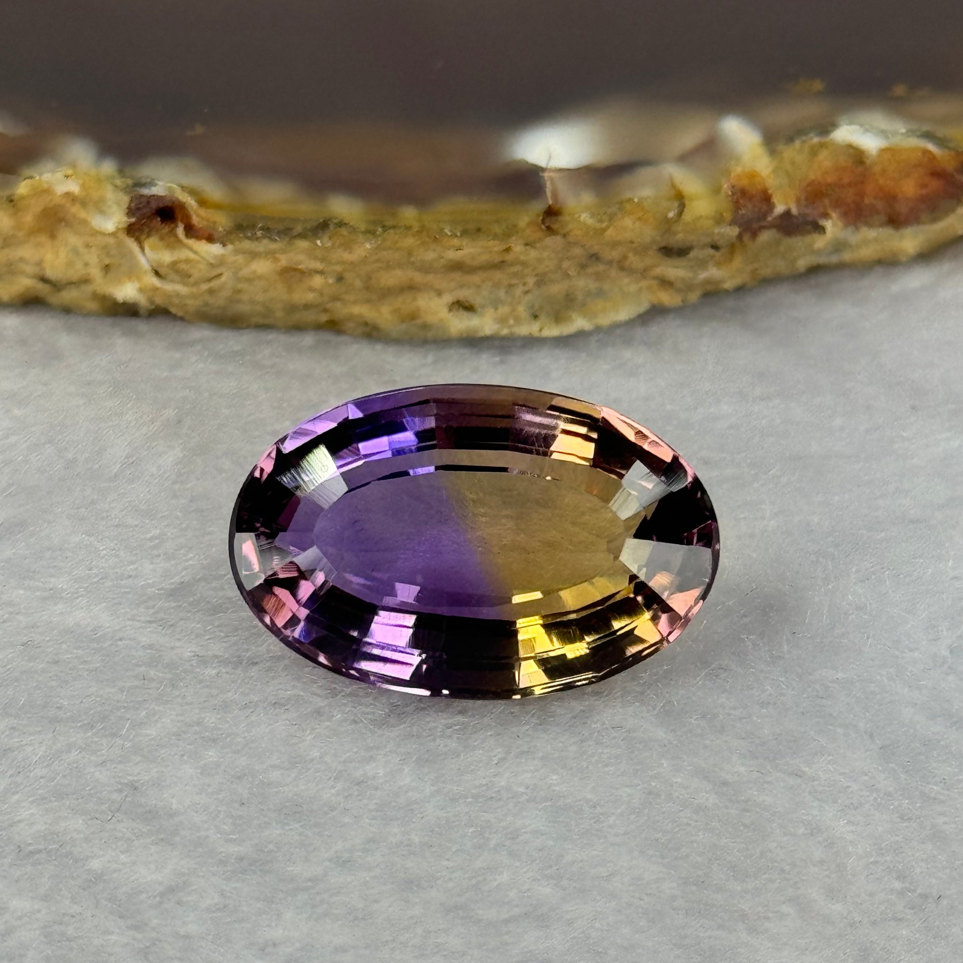 Natural Faceted Ametrine Oval Shape 19.09ct 21.4 by 13.7 by 9.8mm - Huangs Jadeite and Jewelry Pte Ltd
