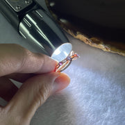 Natural-Rubilite-and-Blue-Topaz-with-Cubic-Zirconia-in-S925-Sliver-Gold-Color-Ring-1.96g-3.1-by-2.0mm-4-Pcs-(Adjustable Size)