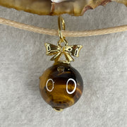Natural Yellow Tiger Eye Quartz Bead Pendant 5.14g 12.3mm - Huangs Jadeite and Jewelry Pte Ltd