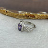 Purple Zircon Simulated Amethyst in PT950 Plated 925 Sliver Sliver Ring (Adjustable Size) 冰花爆闪浅紫色锆石仿真紫水晶椭圆形开口戒指 3.92g 9.4 by 7.5 by 5.2mm - Huangs Jadeite and Jewelry Pte Ltd