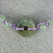 Type A Green with Yellow and Grey Wuji Jadeite Ping An Kou Donut Bracelet 5.64g 15.3 by 7.0mm - Huangs Jadeite and Jewelry Pte Ltd