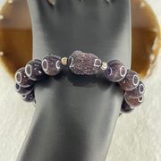 Good Grade Natural Purple Iolite with Rabbit Beads Bracelet 33.39g 16cm 11.4mm 16Beads - 16.8 by 12.6 by 11.3 Rabbit - Huangs Jadeite and Jewelry Pte Ltd