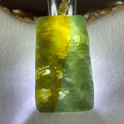 Grand Master Type Green with Brownish Yellow Jadeite Shan Shui with Gui Ren with Dragon Pendant 62.97g 67.6 by 41.8 by 9.5mm - Huangs Jadeite and Jewelry Pte Ltd