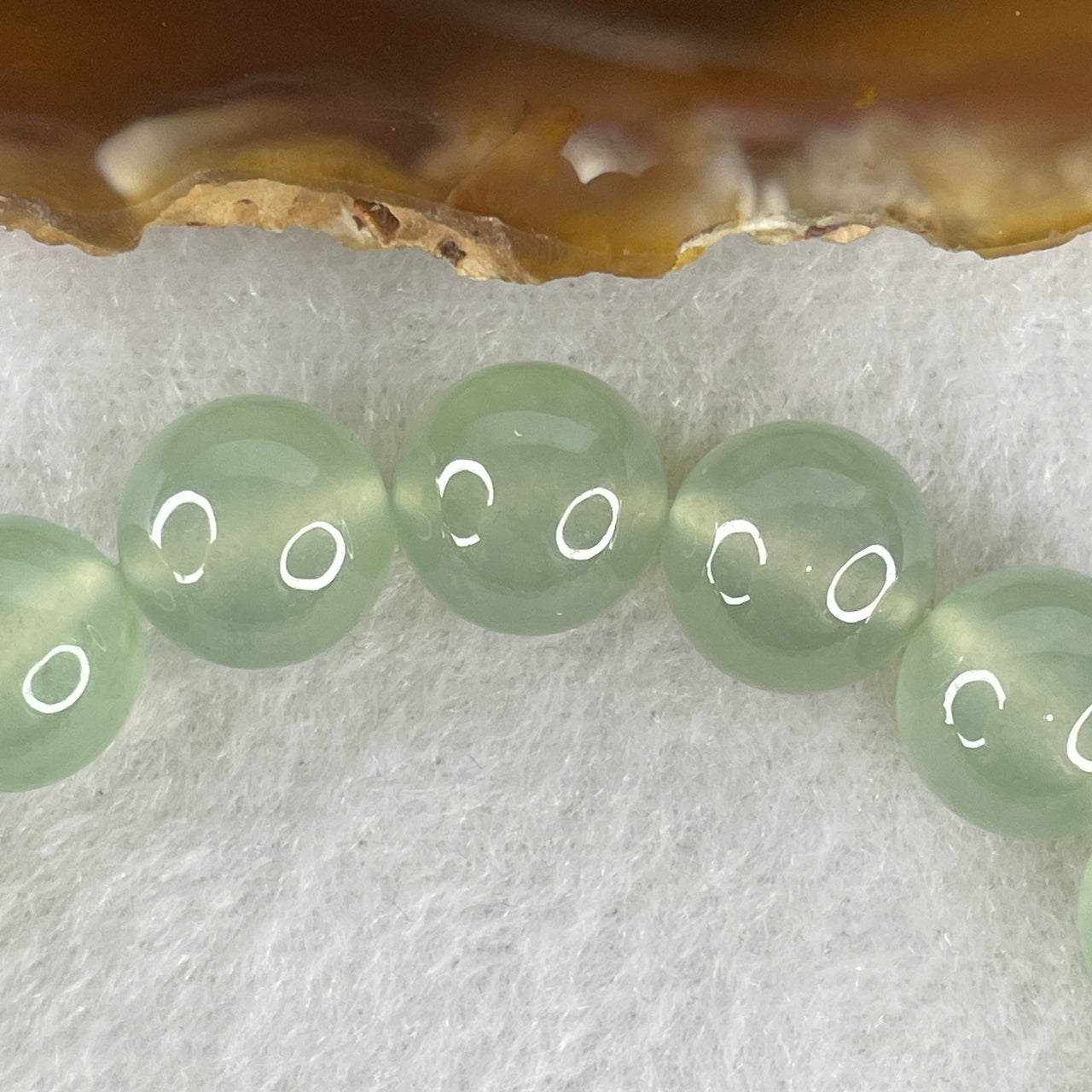 Certified Natural Type A Jadeite Bracelet 34.20g - 10.1mm x 19 Beads - 15.5cm Length - High Icy Light Blueish Green Grade A Untreated Gemstone Jewelry