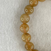 Average Grade Natural Golden Rutilated Quartz Beads Bracelet 26.77g 15.5cm 10.4mm 19 Beads - Huangs Jadeite and Jewelry Pte Ltd