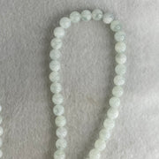 Type A White to Faint Blue Jadeite Beads Necklace 60.62g 66cm 7.0mm 98 Beads - Huangs Jadeite and Jewelry Pte Ltd