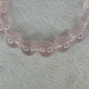 Natural Rose Quartz Beads Bracelet 天然玫瑰石英珠手链 52.64g 18.5cm 13.8mm 16 Beads - Huangs Jadeite and Jewelry Pte Ltd