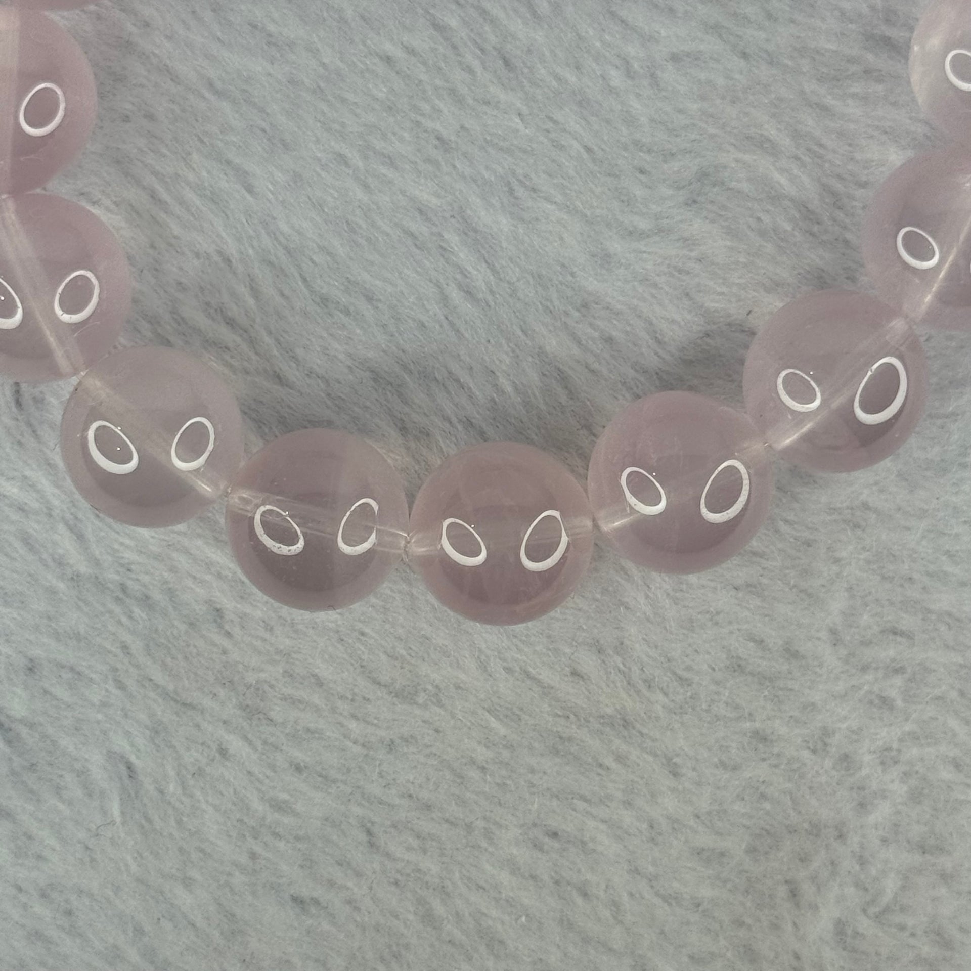 Natural Rose Quartz Beads Bracelet 天然玫瑰石英珠手链 52.64g 18.5cm 13.8mm 16 Beads - Huangs Jadeite and Jewelry Pte Ltd