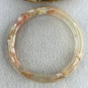 Natural Pink Flower Agate Bangle Set | (104.40g | 55.8mm ID | 10.8 x 7.4mm | Perfect | Blooming Self-Love & Emotional Renewal Anchor, Feng Shui Harmony & Stacking Peace Bangle Set) - Huangs Jadeite and Jewelry Pte Ltd
