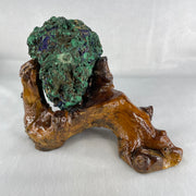 Natural Azurite with Wooden Stand Display 688.5g 180.0 by 99.6 by 120.0mm - Huangs Jadeite and Jewelry Pte Ltd