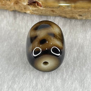 Natural Powerful Tibetan Old Oily Dark and Light Brown Agate Cai Shen Dzi Bead Heavenly Master (Tian Zhu) 2.65g 13.4 by 10.5mm - Huangs Jadeite and Jewelry Pte Ltd