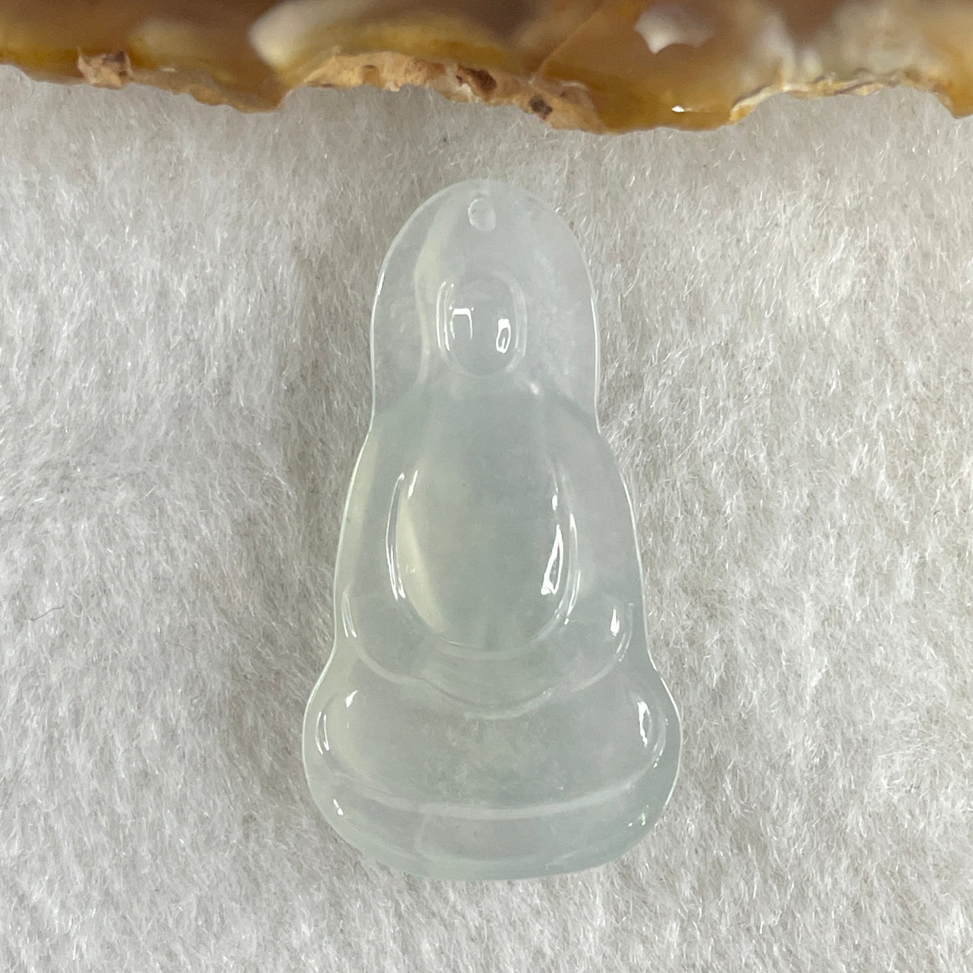 Type A Icy Colourless to White Jadeite Guan Yin Pendant 4.09g 31.8 by 17.2 by 4.7mm - Huangs Jadeite and Jewelry Pte Ltd