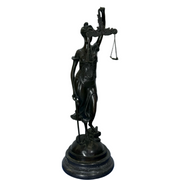 Antique European Handmade Bronze Lady of Justice Display 3,071.9g 148.0 by 148.0 by 422.0mm - Huangs Jadeite and Jewelry Pte Ltd